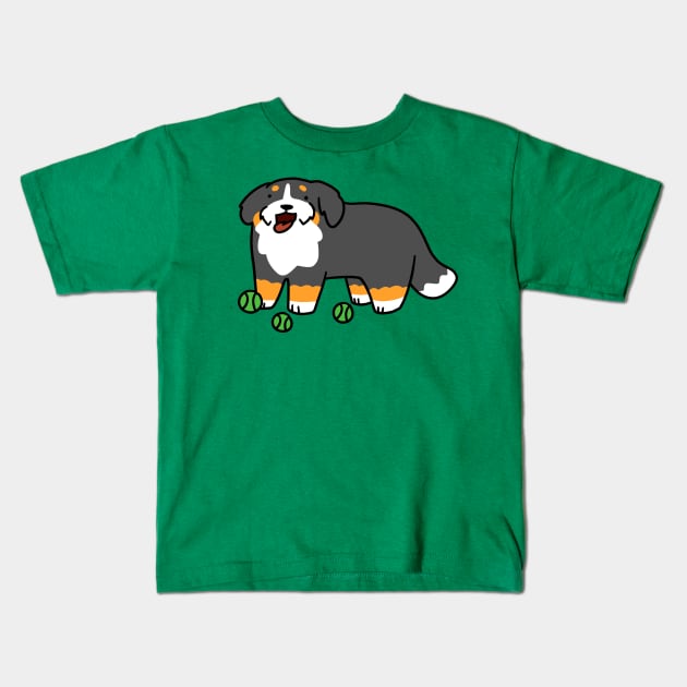 Tennis Ball Bernie Kids T-Shirt by saradaboru